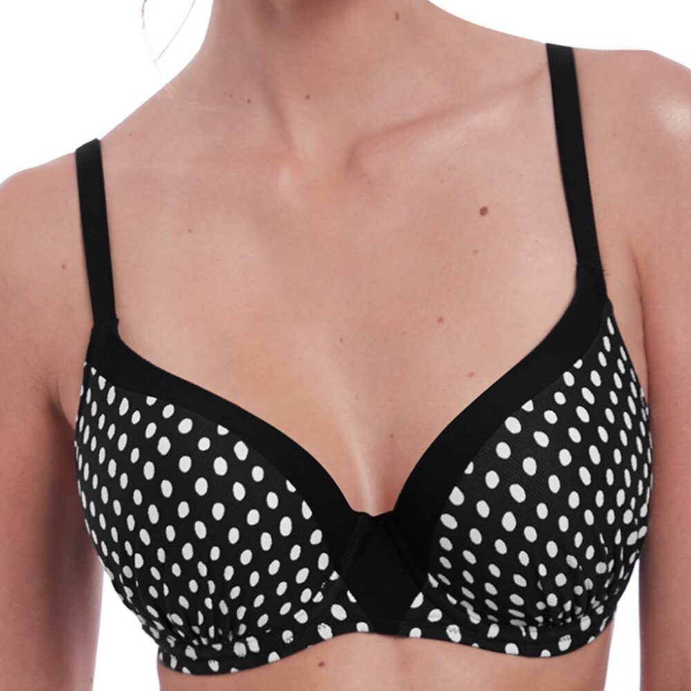 Fantasie Santa Monica Moulded Bikini Top black and white, size 34F